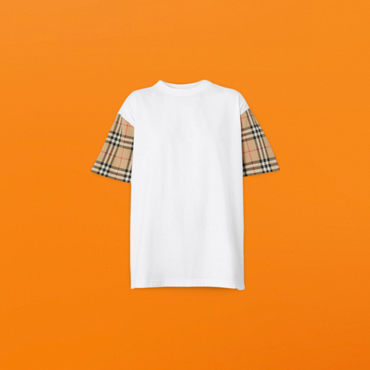 Plaid sleeved Short sleeve white<span class="brand-imgs BB"></span>