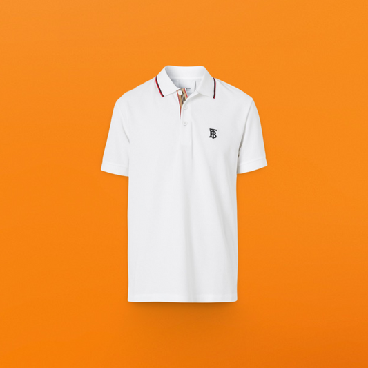 Red striped collar bt embroidery Polo shirt white<span class="brand-imgs BB"></span>