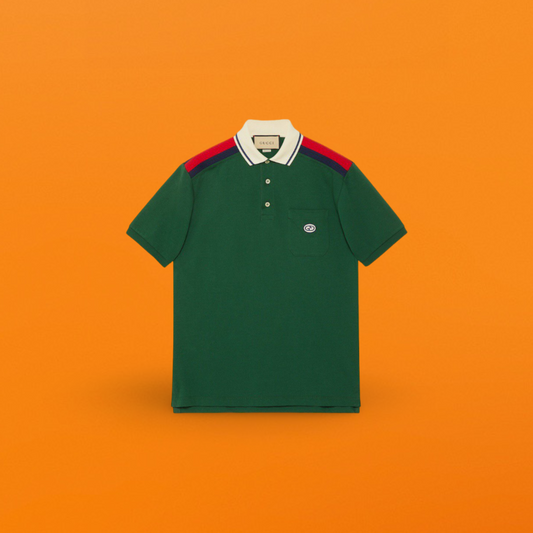 Red and green ribbon Polo shirt green<span class="brand-imgs GUCCI"></span>
