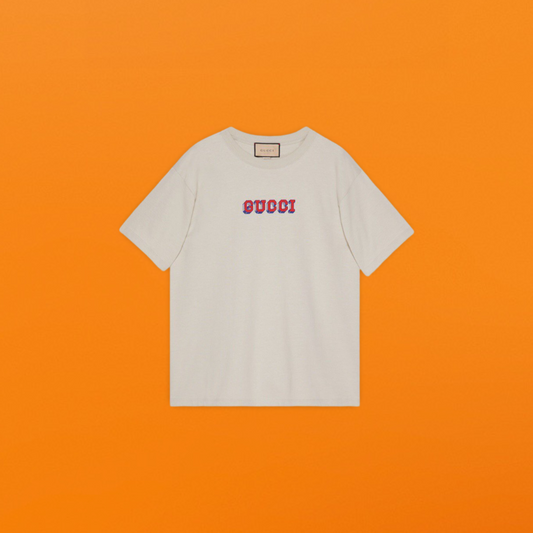 G red letter print short sleeve apricot<span class="brand-imgs GUCCI"></span>