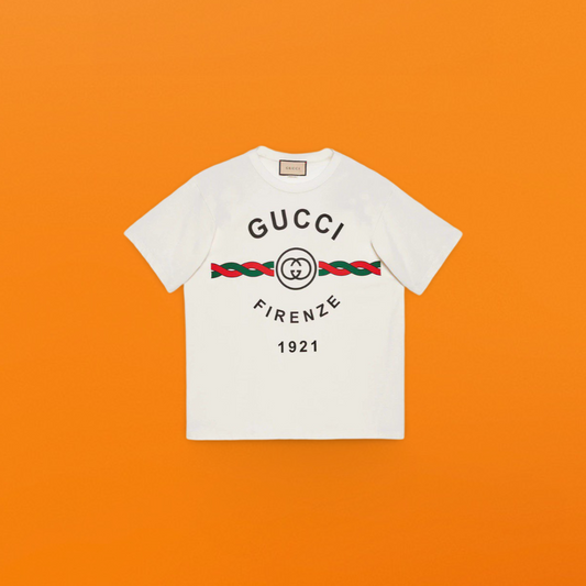 G hemp flower print short sleeve beige<span class="brand-imgs GUCCI"></span>