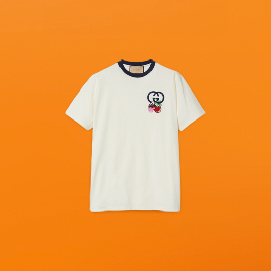 G cherry embroidery short sleeve white<span class="brand-imgs GUCCI"></span>