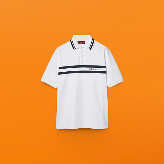 Strip print Polo shirt <span class="brand-imgs GUCCI"></span>