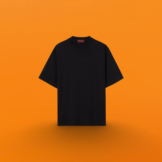 Red and blue ribbon embroidered T-shirt black<span class="brand-imgs GUCCI"></span>