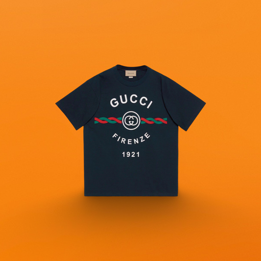 G hemp flower print Short sleeve black<span class="brand-imgs GUCCI"></span>