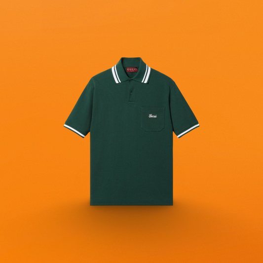 G embroidered letter Polo shirt green<span class="brand-imgs GUCCI"></span>