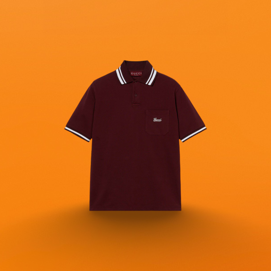 G embroidered letter Polo shirt wine red<span class="brand-imgs GUCCI"></span>