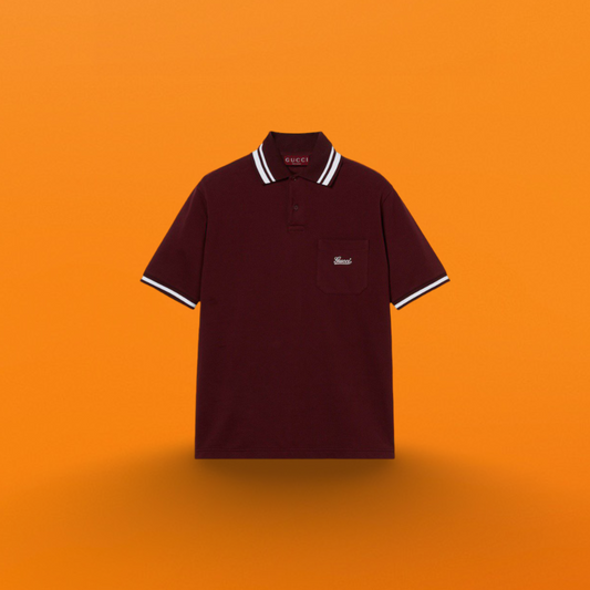 G embroidered letter Polo shirt wine red<span class="brand-imgs GUCCI"></span>