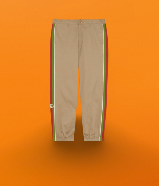 Khaki web pants <span class="brand-imgs GUCCI"></span>