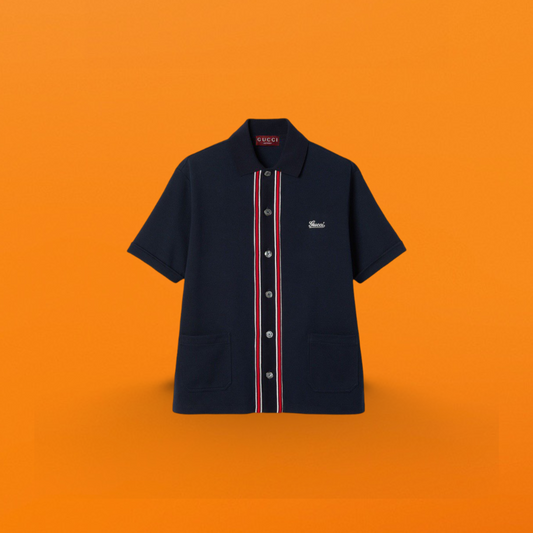 Red striped ribbon shirt <span class="brand-imgs GUCCI"></span>