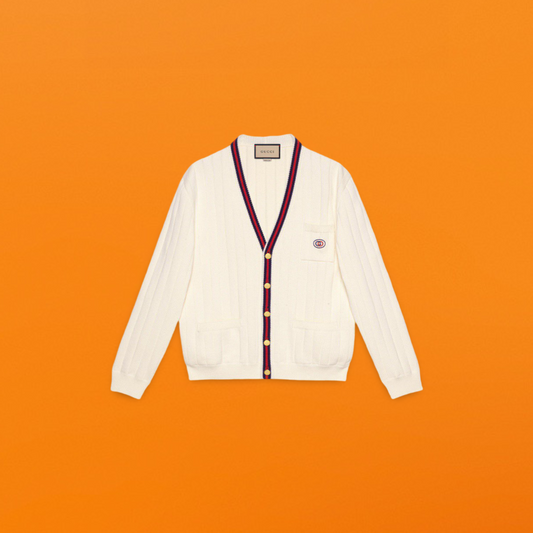 Knitted V-neck cardigan apricot <span class="brand-imgs GUCCI"></span>