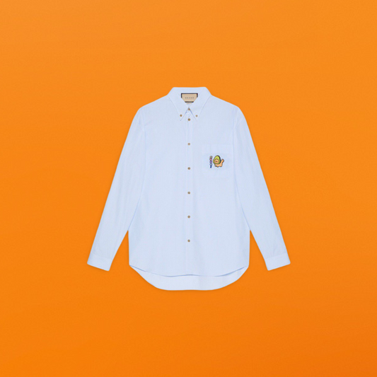 G puppy embroidery shirt blue<span class="brand-imgs GUCCI"></span>