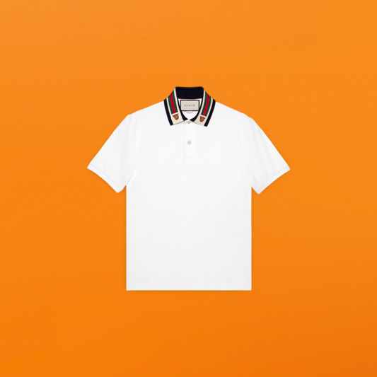 G tiger head ribbon Polo shirt white<span class="brand-imgs GUCCI"></span>