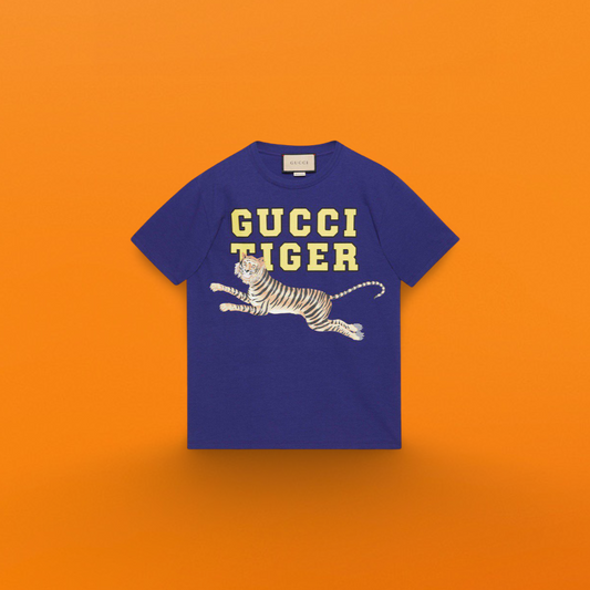 Tiger print Short sleeve blue<span class="brand-imgs GUCCI"></span>