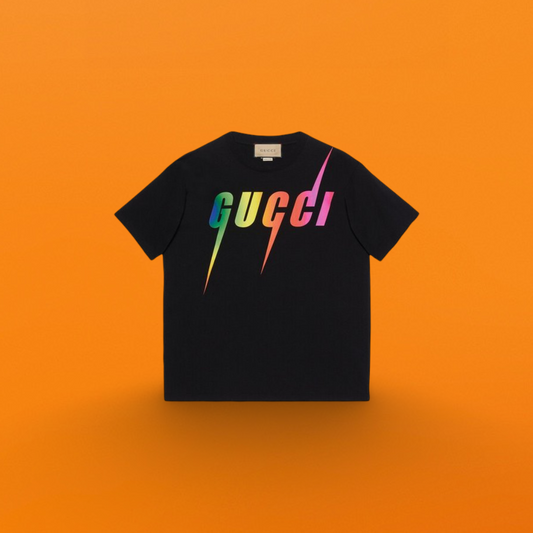 Rainbow lightning print Short sleeve black<span class="brand-imgs GUCCI"></span>