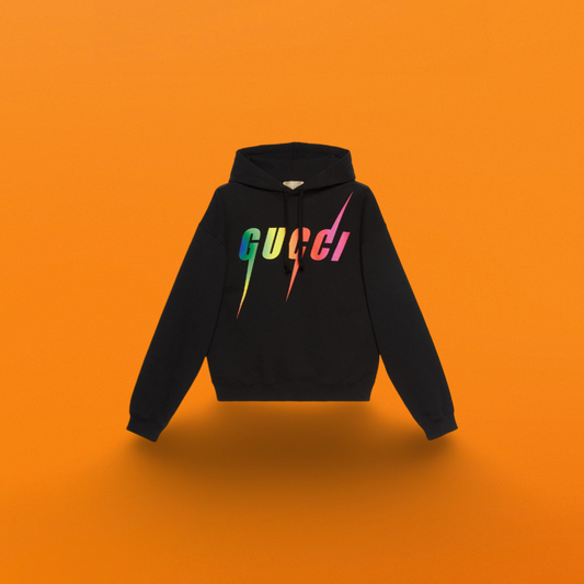 Lightning letter rainbow print hoodie<span class="brand-imgs GUCCI"></span>