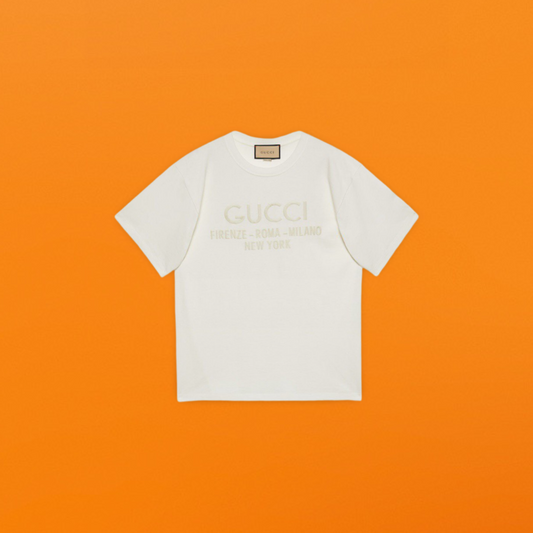 Gu city embroidery short sleeve beige<span class="brand-imgs GUCCI"></span>