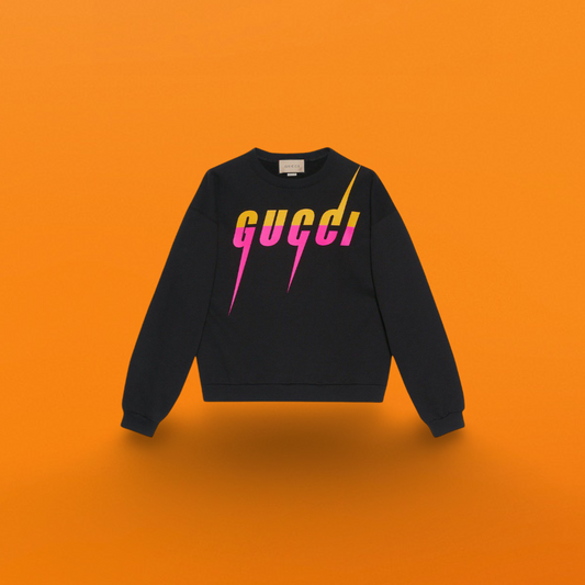 Gu lightning blade sweatshirt fuchsia and yellow<span class="brand-imgs GUCCI"></span>