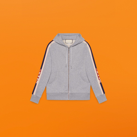 G side webbing zip hoodie grey<span class="brand-imgs GUCCI"></span>