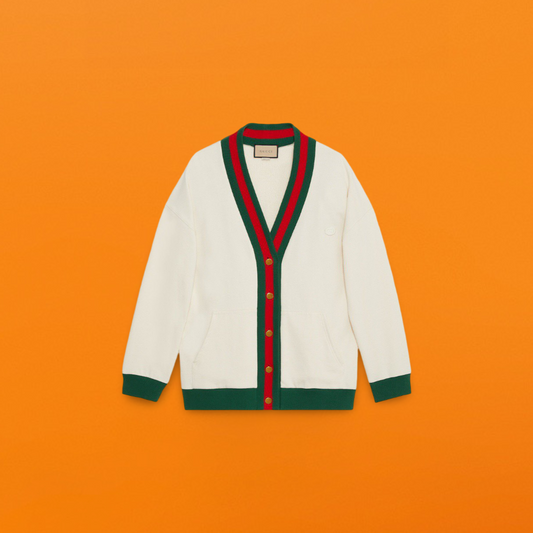 Red and green ribbon cardigan apricot<span class="brand-imgs GUCCI"></span>