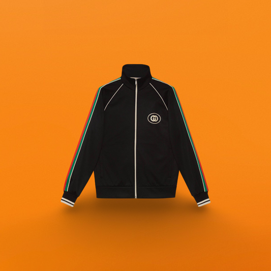 Interlocking ribbon patchwork jacket <span class="brand-imgs GUCCI"></span>