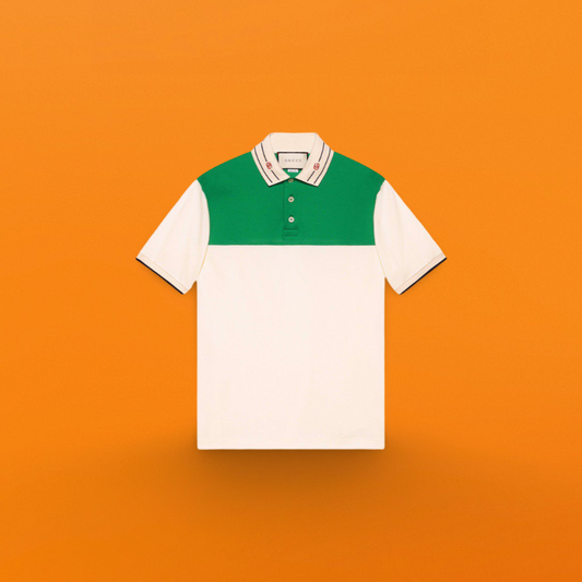 G embroidered green patch work  Polo shirt<span class="brand-imgs GUCCI"></span>