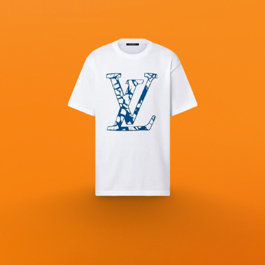 Jacquard logo short sleeve white shirt <span class="brand-imgs LV"></span>