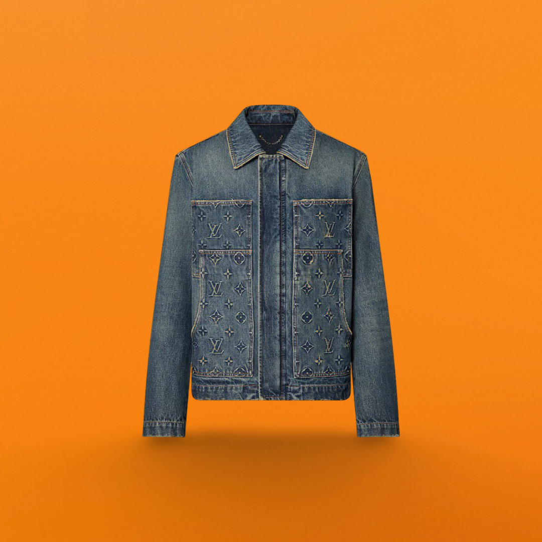 Jacquard embossed panel denim jacket <span class="brand-imgs LV"></span>