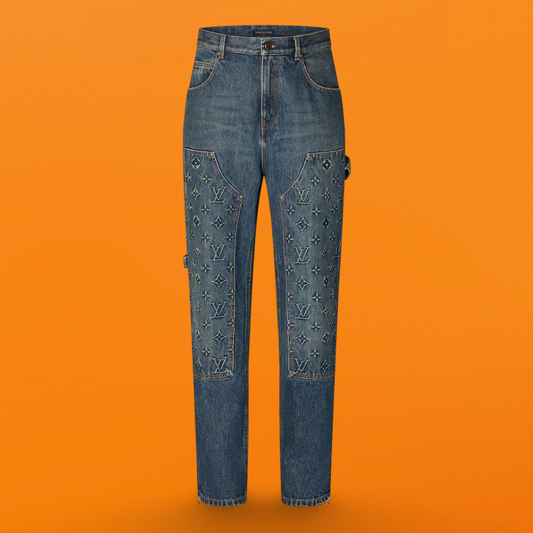 Jacquard embossed panel jeans<span class="brand-imgs LV"></span>