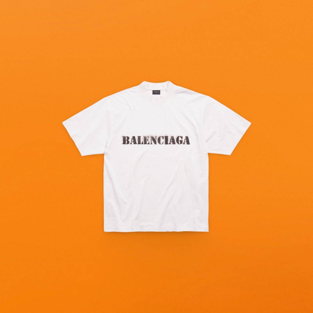 Front and back Blurred letter Short sleeve white<span class="brand-imgs BL"></span>