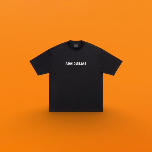 Reverse letter print short sleeve black <span class="brand-imgs BL"></span>