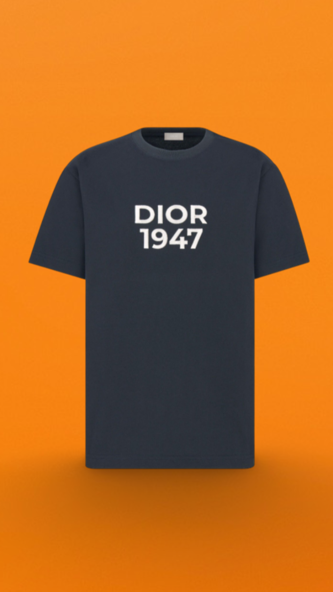1947 embroidered short sleeve dark blue <span class="brand-imgs DIOR"></span>